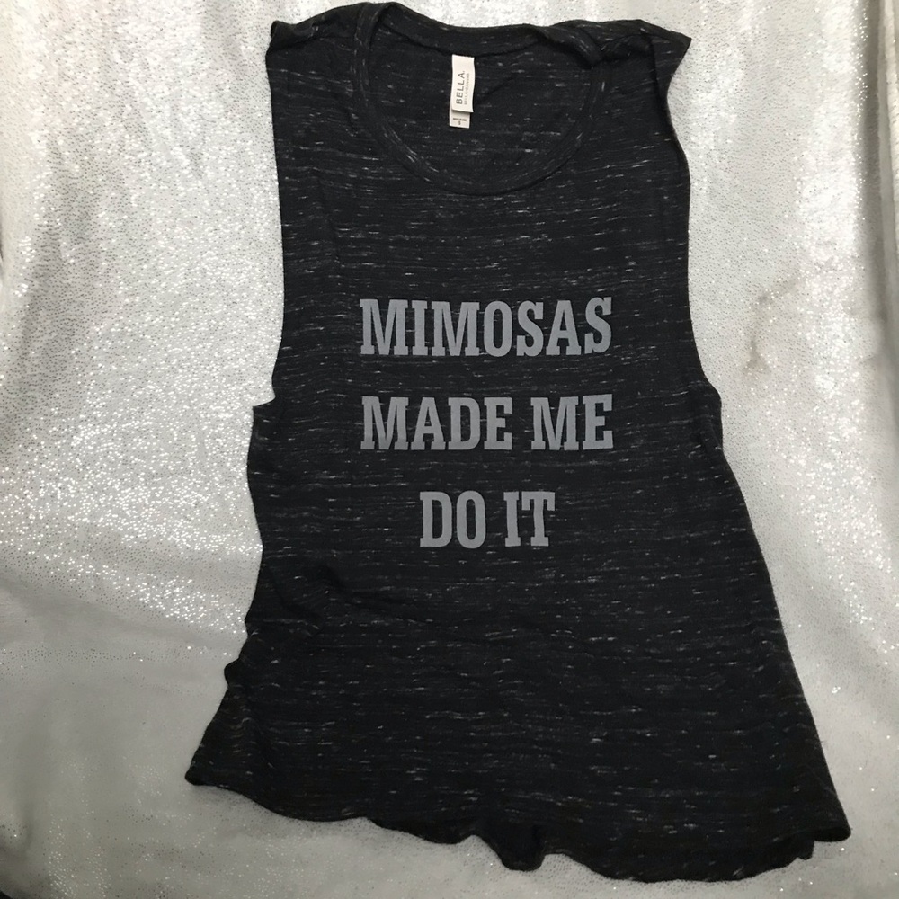 Mimosas Made Me Do It Heather Grey Muscle Tank